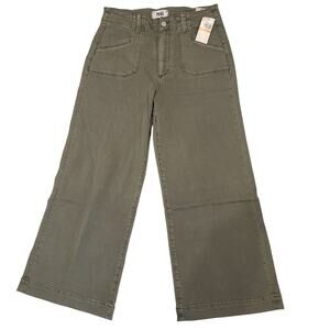 NWT PAIGE Women'sWide Leg Cropped Pants VTG Ivy Green Utility Sz 29 $239